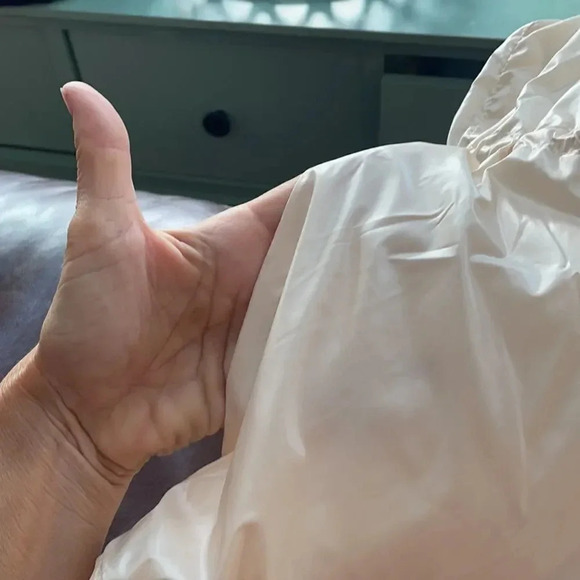 Marc New York puffer Vest Hooded Lightly quilted Off white/Champagne Size M NWT - Picture 12 of 13